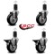 Service Caster 4'' Black Poly Wheel Swivel 1-5/8'' Expanding Stem Caster Set 2 Brakes, 4PK SCC-EX20S414-PPUB-BLK-2-PLB-2-158 - alternate 5